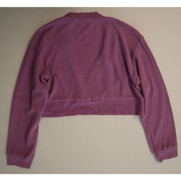 Monrow Women Sz S Purple French Terry Tank Top & L/S Cropped Shirt 2-Pc Set - Picture 5 of 9